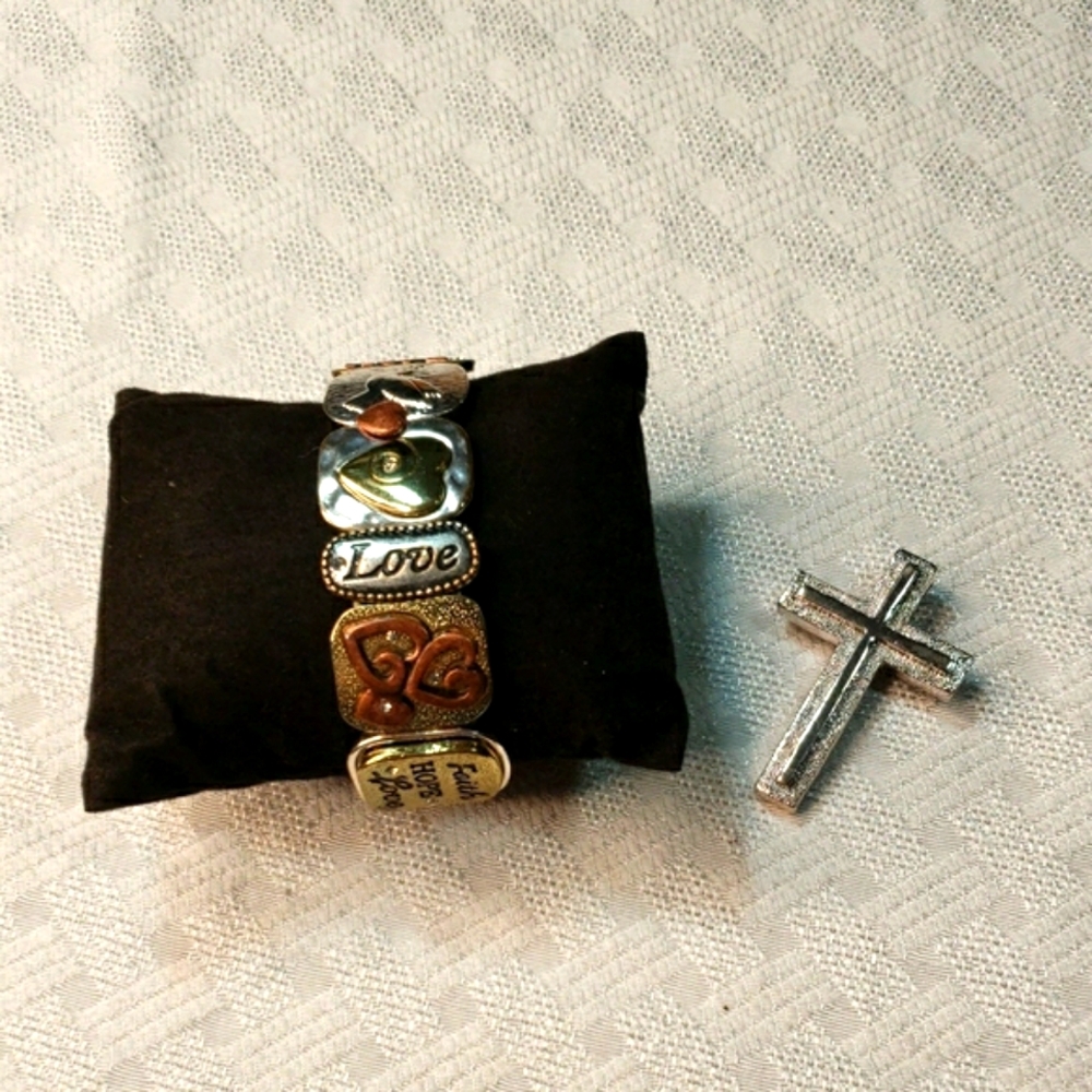 Silver and Gold Inspirational Bracelet